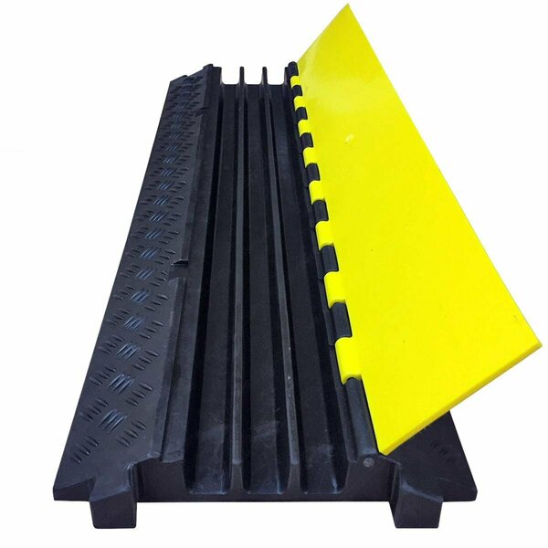 Switch On CP-RPS-LP-312-Y-B 1.05 x 1.3 in. Extreme Rubber Cable Protectors, Yellow & Black SW3024987